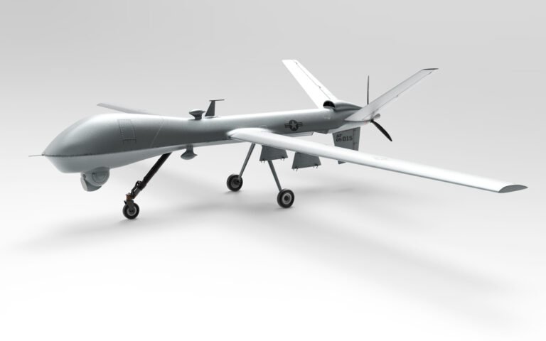 unmanned-military-aircraft-drone-isolate-white